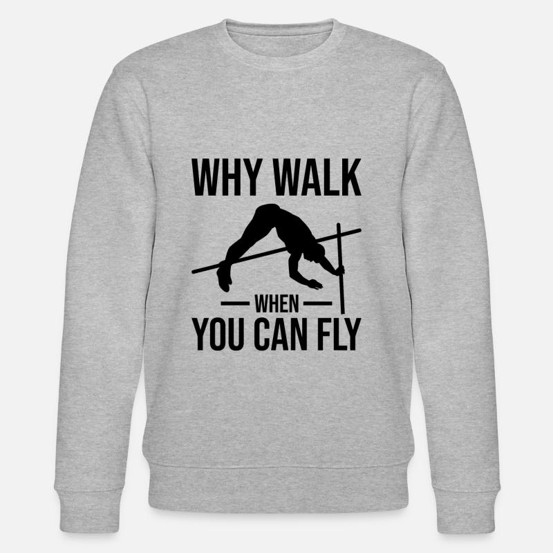 Lustiger Stabhochsprung Stabhochsprung - Stanley/Stella Unisex Bio-Sweatshirt CHANGER  - Grau meliert