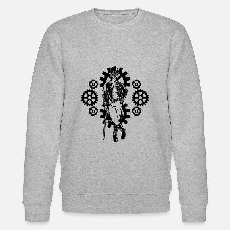 Steampunk Dampf Punk - Stanley/Stella Unisex Bio-Sweatshirt CHANGER  - Grau meliert