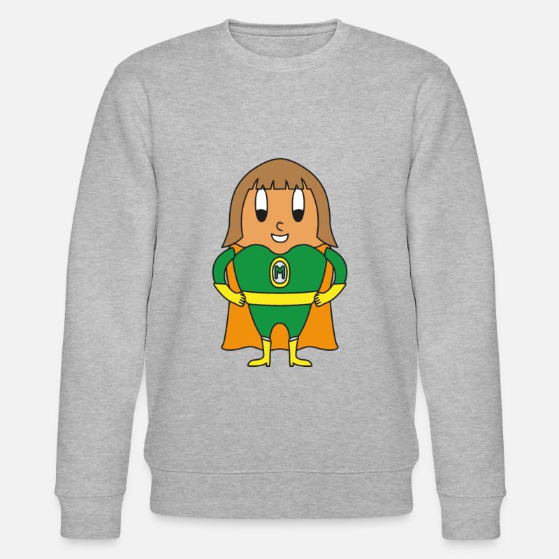 Superhero egg - Stanley/Stella CHANGER Unisex Organic Sweatshirt - heather grey