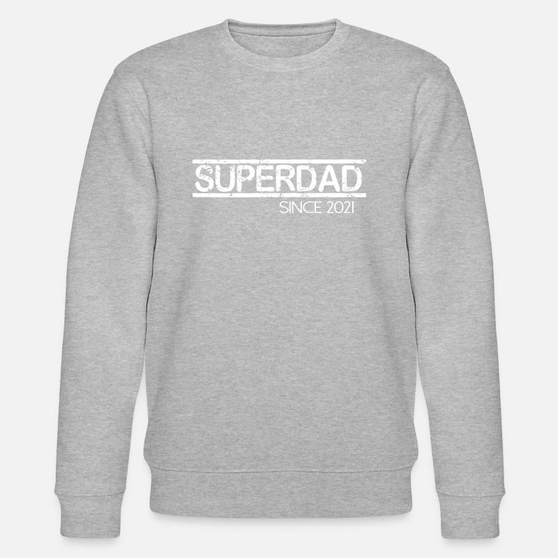 Superdad since 2021 Schrift Spruch - Stanley/Stella Unisex Bio-Sweatshirt CHANGER  - Grau meliert