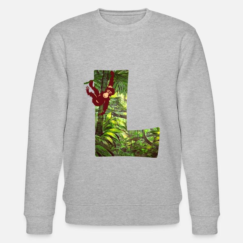 jungle avec affe l - Sweat bio CHANGER Stanley/Stella Unisexe - gris chiné