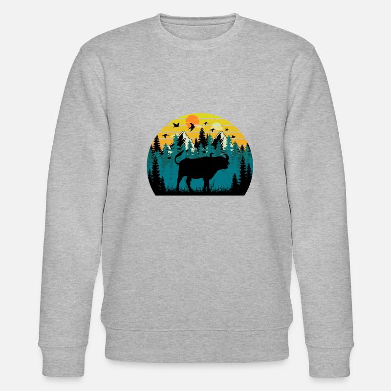 Sonnenuntergang Bison - Stanley/Stella Unisex Bio-Sweatshirt CHANGER  - Grau meliert