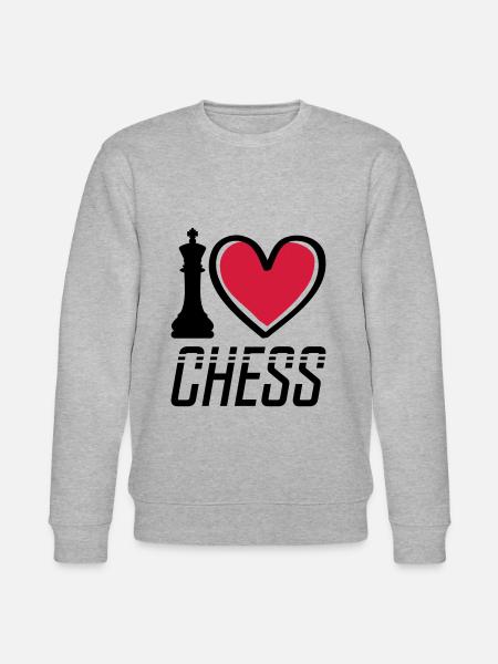 i love chess - Stanley/Stella CHANGER Unisex Organic Sweatshirt - heather grey