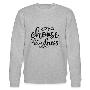 Choose Kindness - Stanley/Stella Unisex Bio-Sweatshirt CHANGER  - Grau meliert - Vorne - Nik (191cm) & Marisol (170cm)