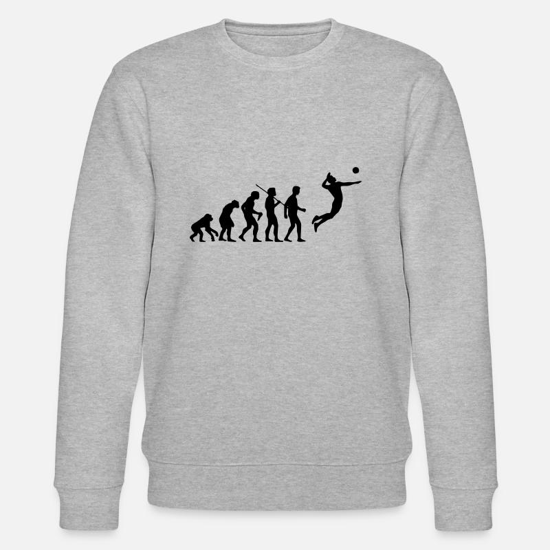 volleyball evolution - Stanley/Stella CHANGER Unisex Organic Sweatshirt - heather grey