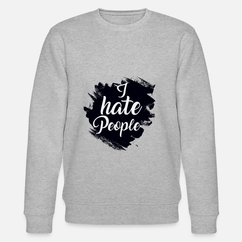 I hate people - Stanley/Stella Unisex Bio-Sweatshirt CHANGER  - Grau meliert