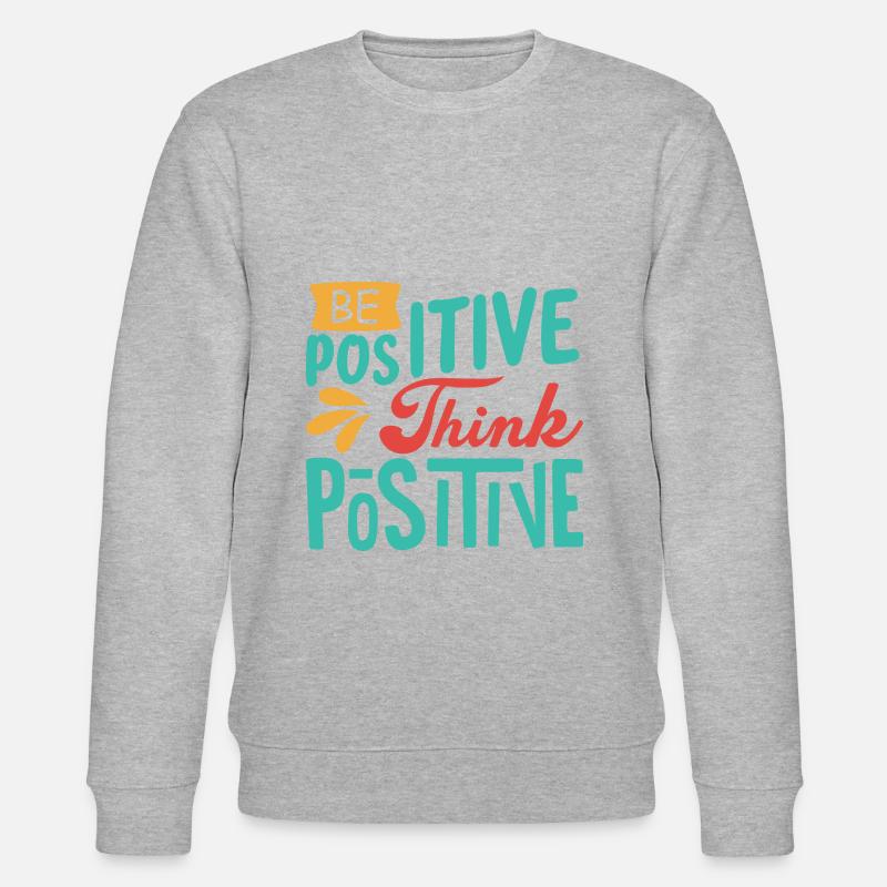Sei Positiv, denk Positiv - Stanley/Stella Unisex Bio-Sweatshirt CHANGER  - Grau meliert