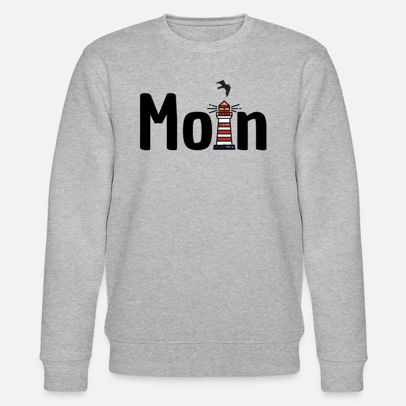 Moin Leuchtturm Möwe - Stanley/Stella Unisex Bio-Sweatshirt CHANGER  - Grau meliert