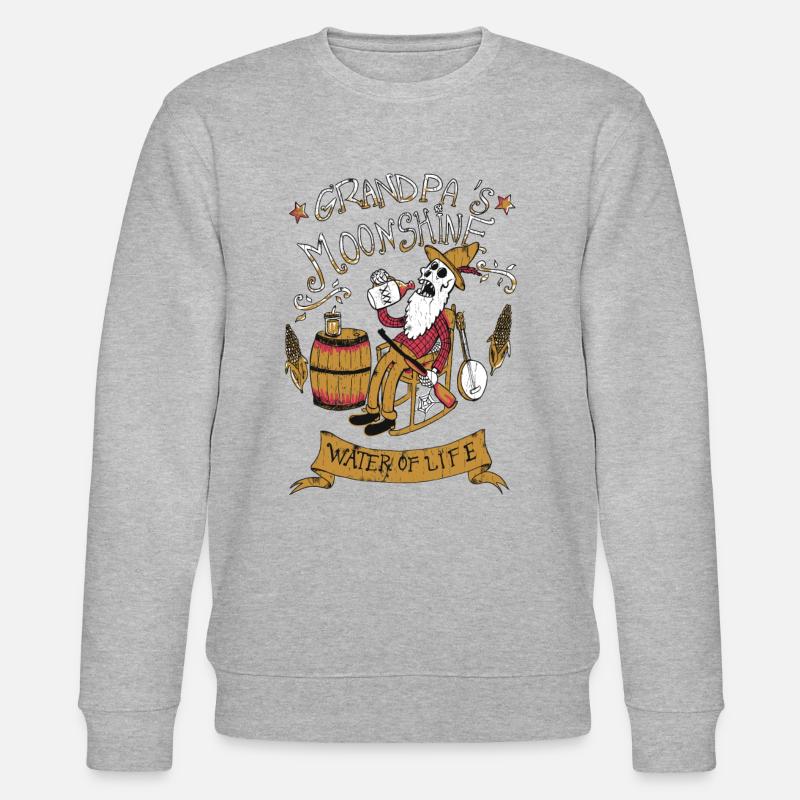 grandpa 's moonshine - Stanley/Stella Unisex Bio-Sweatshirt CHANGER  - Grau meliert