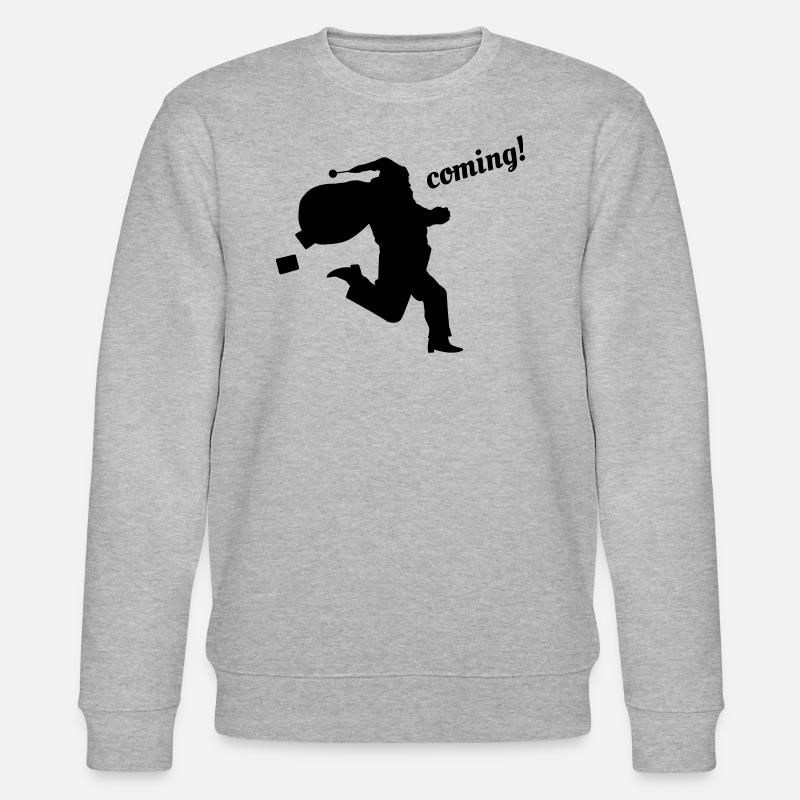 Rennender Weihnachtsmann - Stanley/Stella Unisex Bio-Sweatshirt CHANGER  - Grau meliert