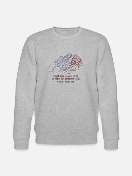 Vampire Line-Art Design mit Quote - Stanley/Stella CHANGER Unisex Organic Sweatshirt - heather grey