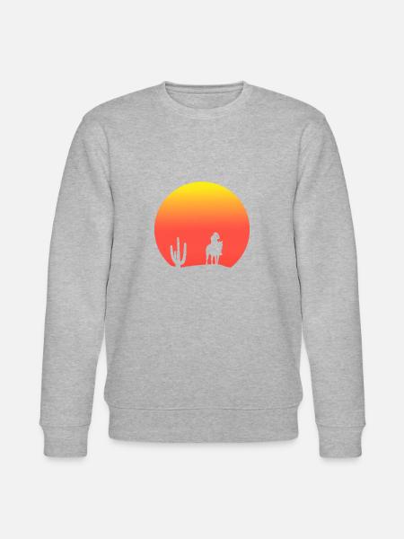 Sunset Cowboy - Stanley/Stella CHANGER Unisex Organic Sweatshirt - heather grey