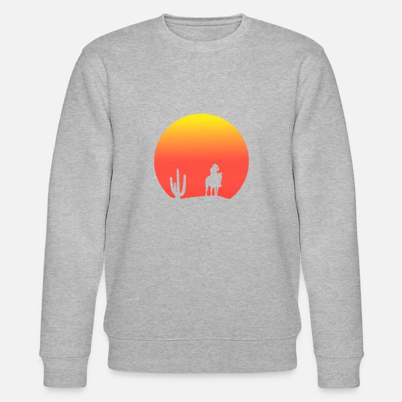 Sunset Cowboy - Stanley/Stella CHANGER Unisex Organic Sweatshirt - heather grey