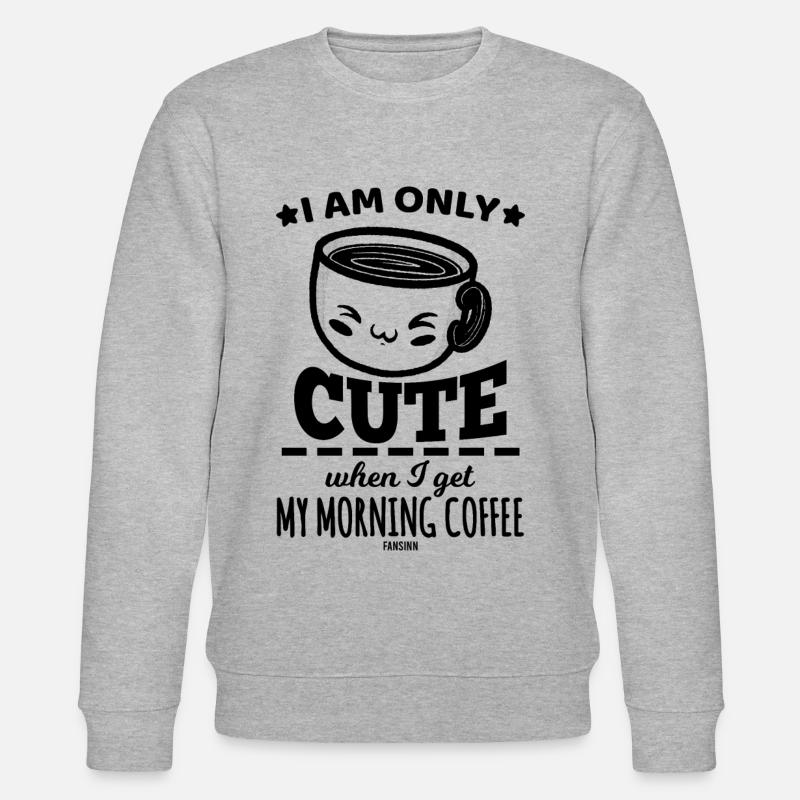 süße Kaffeetasse - Stanley/Stella Unisex Bio-Sweatshirt CHANGER  - Grau meliert