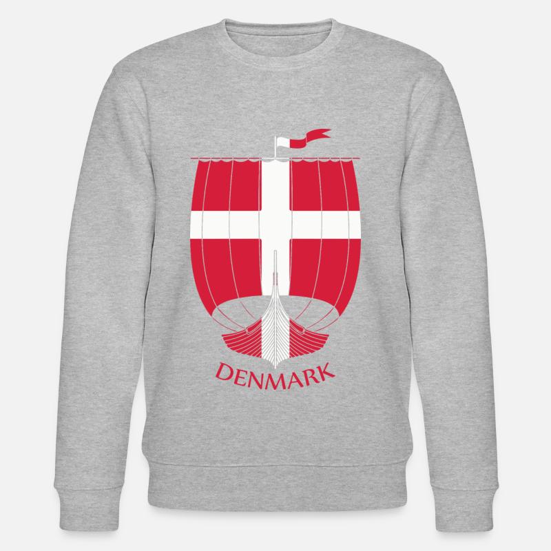 Dänemark Wikingerschiff - Stanley/Stella Unisex Bio-Sweatshirt CHANGER  - Grau meliert