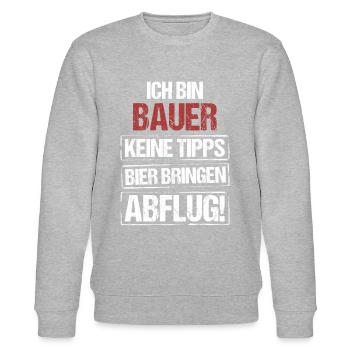 Ich bin Bauer - Bier bringen und Abflug - Stanley/Stella Unisex Bio-Sweatshirt CHANGER  - Grau meliert - Vorne - Nik (191cm) & Marisol (170cm)