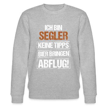 I'm a sailor - bring beer and take off - Stanley/Stella CHANGER Unisex Organic Sweatshirt - heather grey - Front - Nik (191cm) & Marisol (170cm)