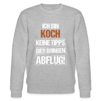 Ich bin Koch - Bier bringen und Abflug - Stanley/Stella Unisex Bio-Sweatshirt CHANGER  - Grau meliert - Vorne - Nik (191cm) & Marisol (170cm)