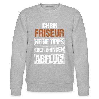 Je suis coiffeur - apportez de la bière et partez - Sweat bio CHANGER Stanley/Stella Unisexe - gris chiné - Devant - Nik (191cm) & Marisol (170cm)