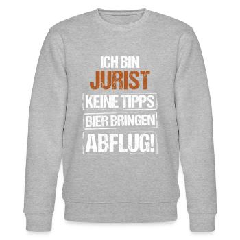 Ich bin Jurist - Bier bringen und Abflug - Stanley/Stella Unisex Bio-Sweatshirt CHANGER  - Grau meliert - Vorne - Nik (191cm) & Marisol (170cm)