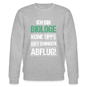 Ich bin Biologe - Bier bringen und Abflug - Stanley/Stella Unisex Bio-Sweatshirt CHANGER  - Grau meliert - Vorne - Nik (191cm) & Marisol (170cm)