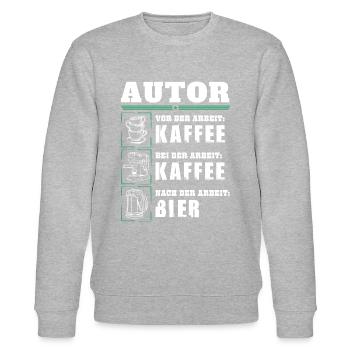 My daily routine as an author - Stanley/Stella CHANGER Unisex Organic Sweatshirt - heather grey - Front - Nik (191cm) & Marisol (170cm)