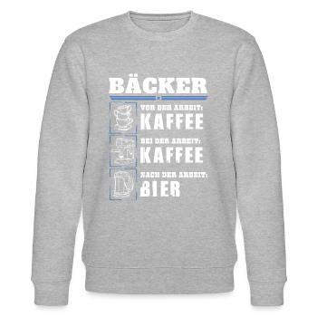 My daily routine as a baker - Stanley/Stella CHANGER Unisex Organic Sweatshirt - heather grey - Front - Nik (191cm) & Marisol (170cm)