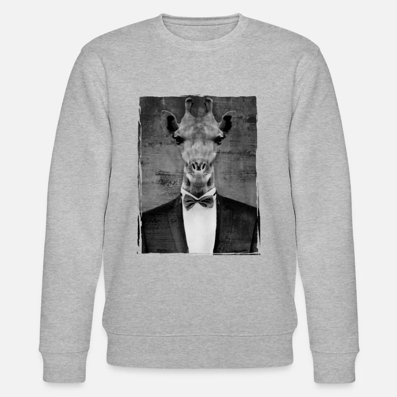 Girafe smoking - Sweat bio CHANGER Stanley/Stella Unisexe - gris chiné