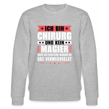 Ich bin Chirurg und kein Magier - Stanley/Stella Unisex Bio-Sweatshirt CHANGER  - Grau meliert - Vorne - Nik (191cm) & Marisol (170cm)