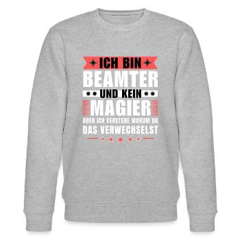 Ich bin Beamter und kein Magier - Stanley/Stella Unisex Bio-Sweatshirt CHANGER  - Grau meliert - Vorne - Nik (191cm) & Marisol (170cm)