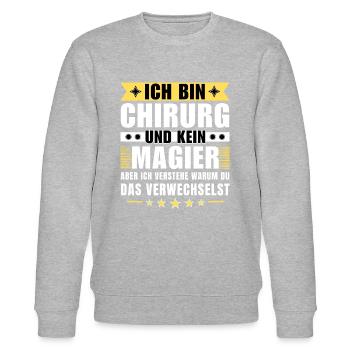 Ich bin Chirurg und kein Magier - Stanley/Stella Unisex Bio-Sweatshirt CHANGER  - Grau meliert - Vorne - Nik (191cm) & Marisol (170cm)