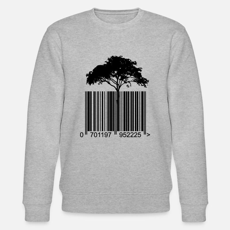 Barcode tree - Stanley/Stella CHANGER Unisex Organic Sweatshirt - heather grey