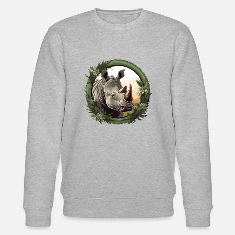 Rhinoceros - Stanley/Stella CHANGER Unisex Organic Sweatshirt - heather grey