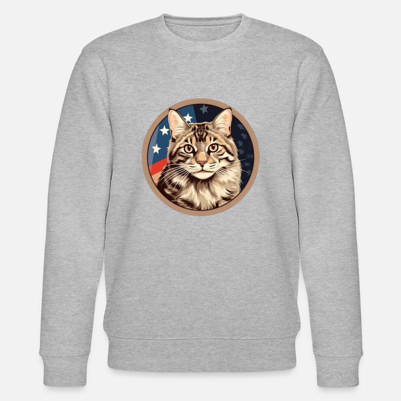 Chat bobtail américain - Sweat bio CHANGER Stanley/Stella Unisexe - gris chiné