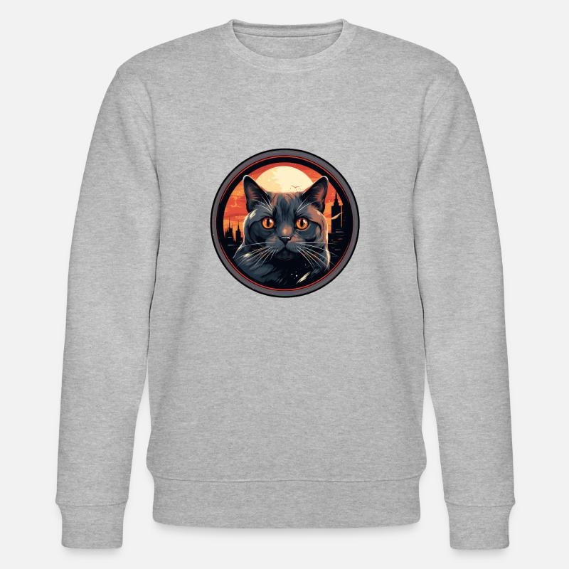 Chartreux Cat - Stanley/Stella CHANGER Unisex Organic Sweatshirt - heather grey