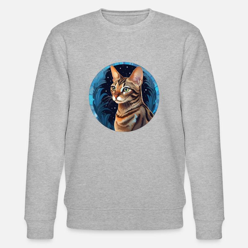 Chat Ocicat - Sweat bio CHANGER Stanley/Stella Unisexe - gris chiné