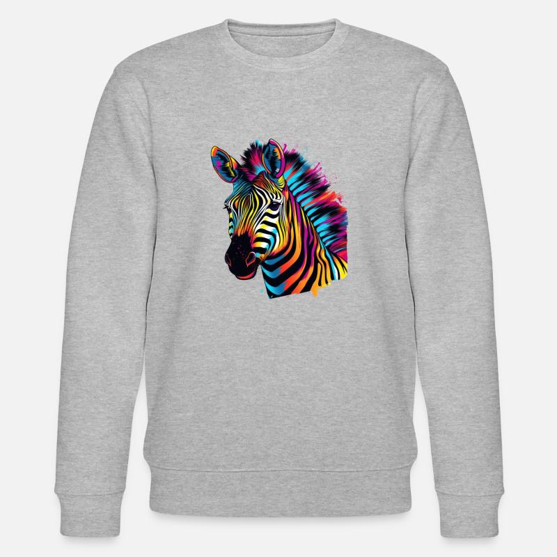 zebra bunt - Stanley/Stella Unisex Bio-Sweatshirt CHANGER  - Grau meliert