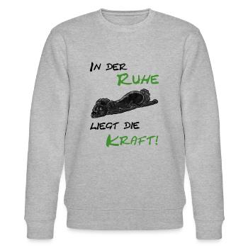 In der Ruhe liegt Kraft schwarzer Pudel - Stanley/Stella Unisex Bio-Sweatshirt CHANGER  - Grau meliert - Vorne - Nik (191cm) & Marisol (170cm)