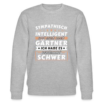 Sympathisch und intelligent - Gärtner Edition - Stanley/Stella Unisex Bio-Sweatshirt CHANGER  - Grau meliert - Vorne - Nik (191cm) & Marisol (170cm)