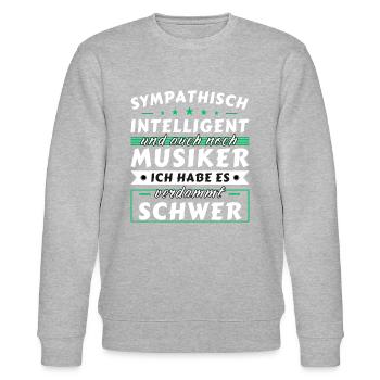 Sympathisch und intelligent - Musiker Edition - Stanley/Stella Unisex Bio-Sweatshirt CHANGER  - Grau meliert - Vorne - Nik (191cm) & Marisol (170cm)
