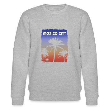 Mexiko-Stadt Mexiko Sonnenuntergang Urlaub Souvenir Palme - Stanley/Stella Unisex Bio-Sweatshirt CHANGER  - Grau meliert - Vorne - Nik (191cm) & Marisol (170cm)
