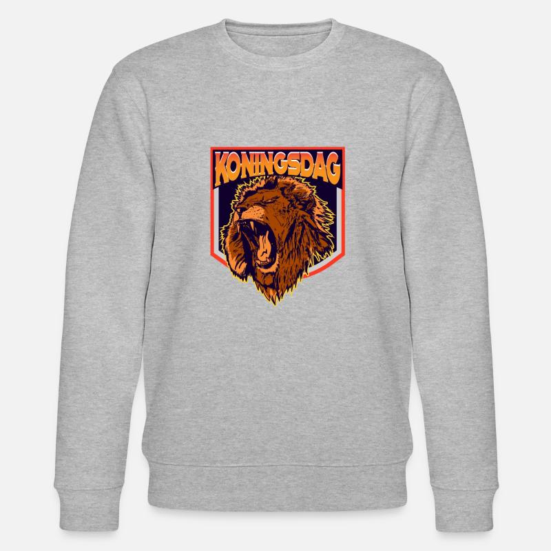 Koningsdag Löwe - Stanley/Stella Unisex Bio-Sweatshirt CHANGER  - Grau meliert