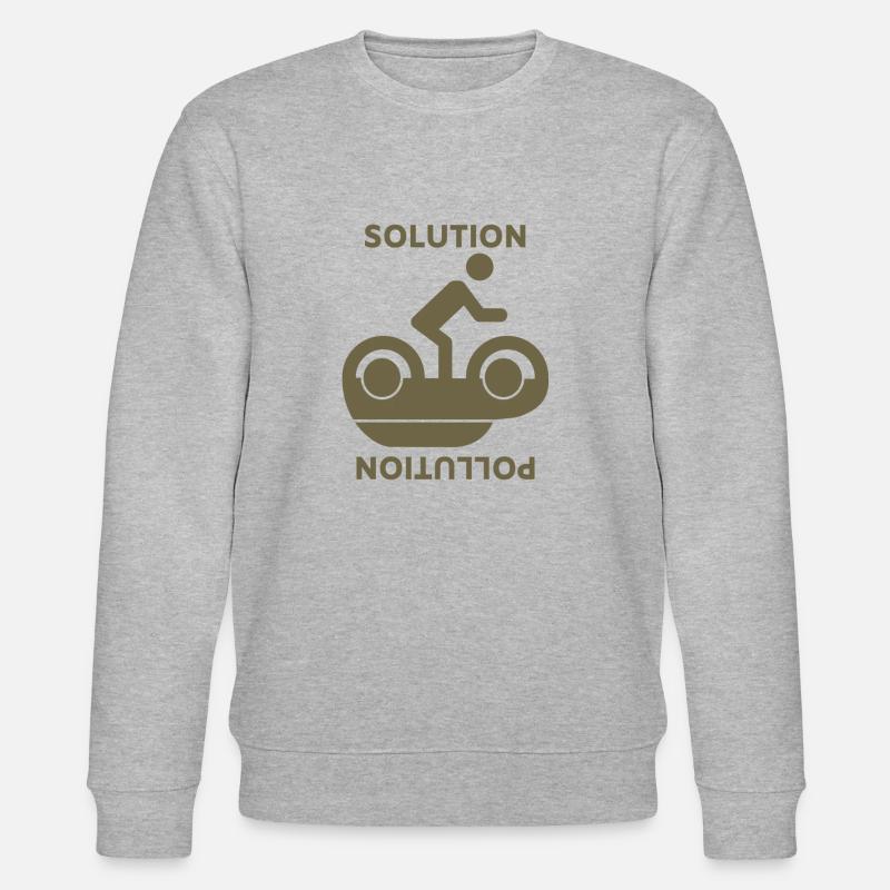 Umweltdenken (Solution Pollution) - Stanley/Stella Unisex Bio-Sweatshirt CHANGER  - Grau meliert