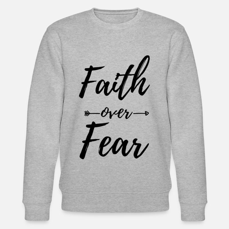 Glaube über Angst - Stanley/Stella Unisex Bio-Sweatshirt CHANGER  - Grau meliert