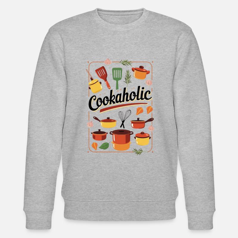 Kochen essen lecker Geschenk - Stanley/Stella Unisex Bio-Sweatshirt CHANGER  - Grau meliert