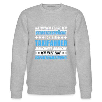Ich führe Selbstgespräche - Taxifahrer Edition - Stanley/Stella Unisex Bio-Sweatshirt CHANGER  - Grau meliert - Vorne - Nik (191cm) & Marisol (170cm)