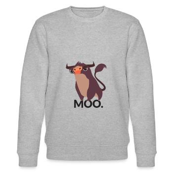 Moo Bull - Stanley/Stella CHANGER Unisex Organic Sweatshirt - heather grey - Front - Nik (191cm) & Marisol (170cm)