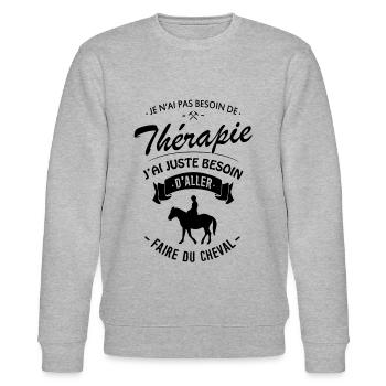 Pferdereiten T-Shirt - Reiten - Stanley/Stella Unisex Bio-Sweatshirt CHANGER  - Grau meliert - Vorne - Nik (191cm) & Marisol (170cm)