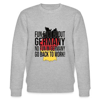Fun Fact About Germany No Fun In Germany - Stanley/Stella CHANGER Unisex Organic Sweatshirt - heather grey - Front - Nik (191cm) & Marisol (170cm)