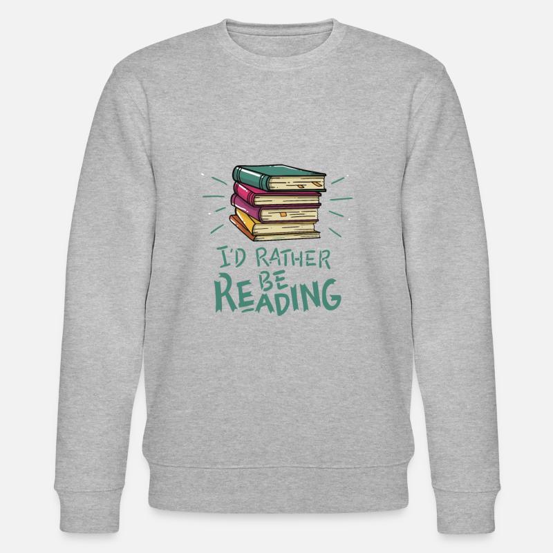 Bücher Lesen Spruch - Stanley/Stella Unisex Bio-Sweatshirt CHANGER  - Grau meliert